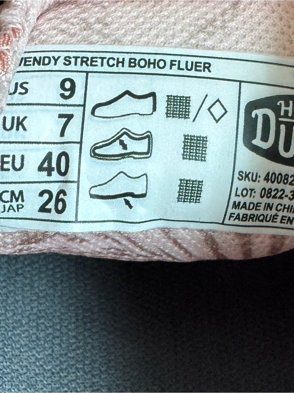 HEYDUDE Wendy Boho Stretch Fluer Quartz Pink Slip On Loafer Shoes Size 9 - Picture 11 of 11